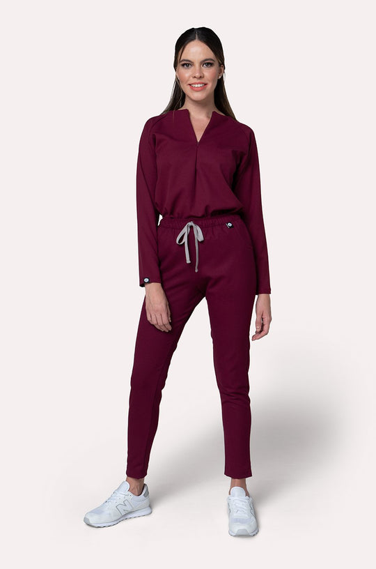 Conjunto Mujer Scrub Fall - Burgundy