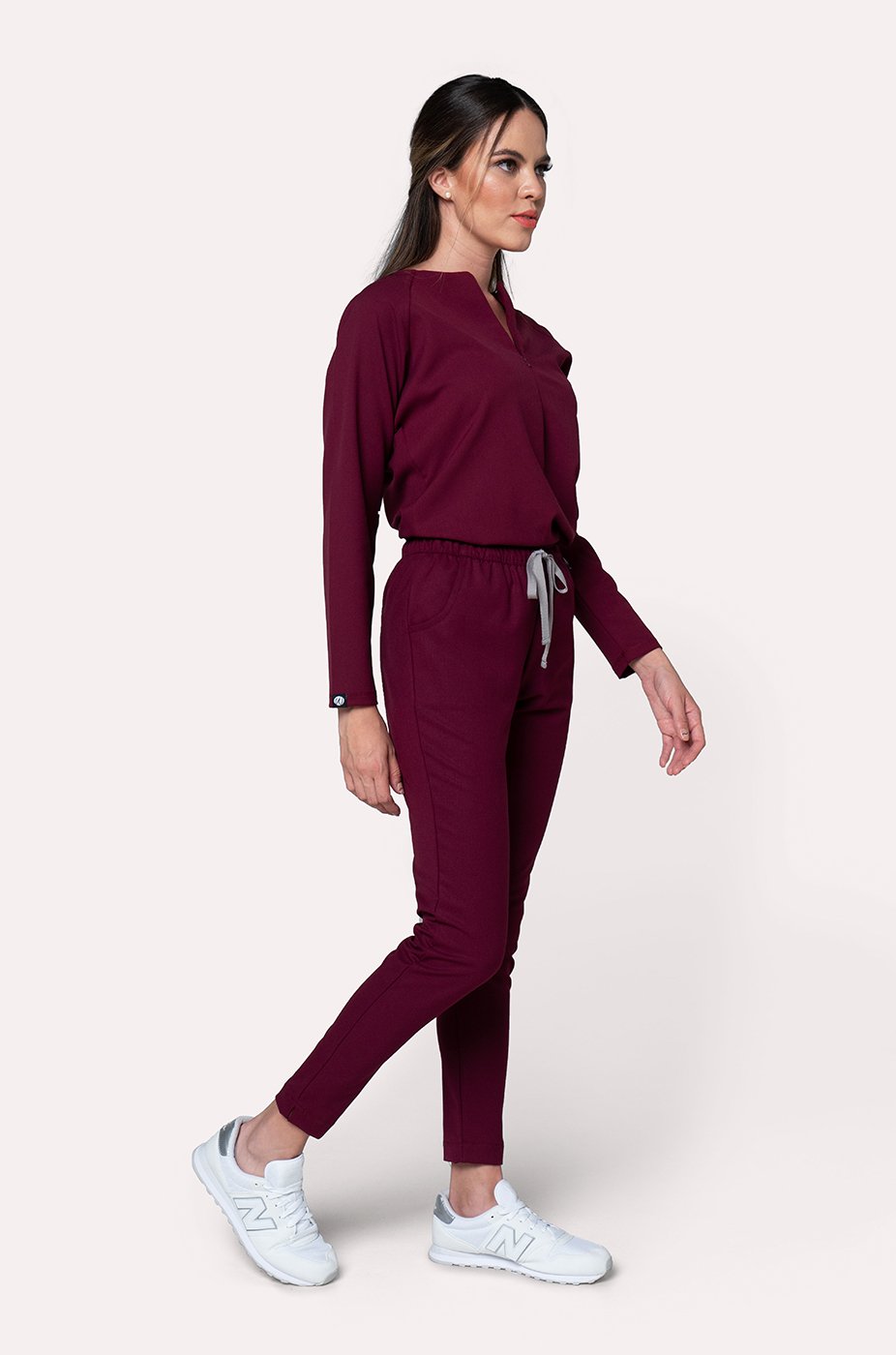 Blusa Mujer Scrub Fall - Burgundy
