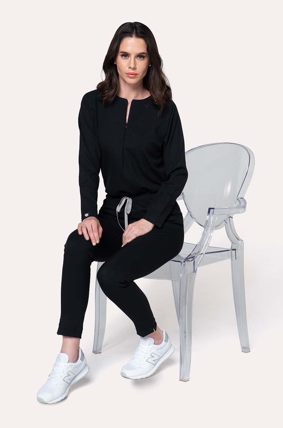 Blusa Mujer Scrub Fall - Negro