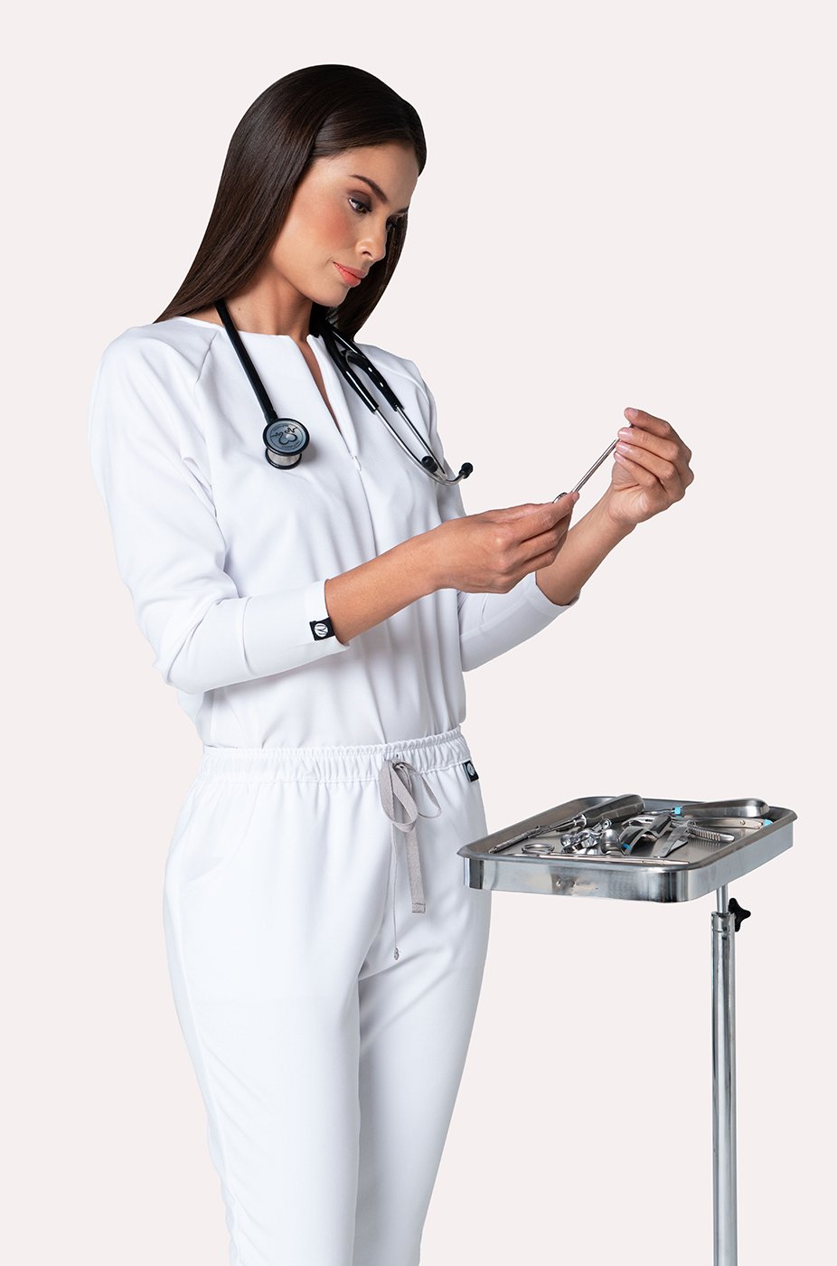 Blusa Mujer Scrub Fall - Blanco